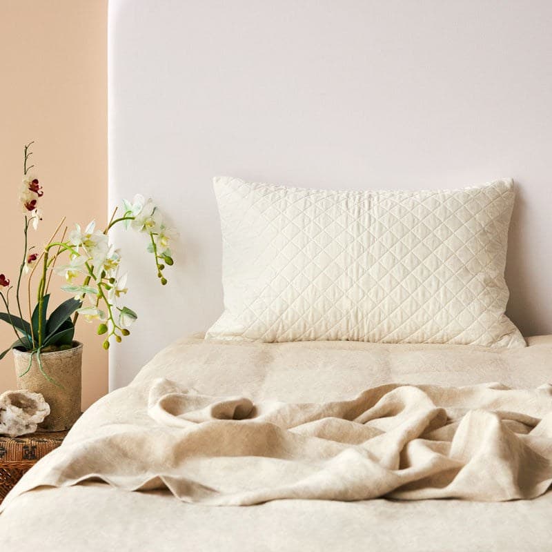 Cotton Quilted Standard Pillow Protector. From $NZD39.00. Available at George Street Linen