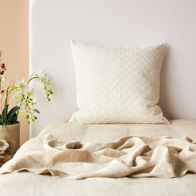 Cotton Quilted Euro Pillow Protector. From $NZD49.00. Available at George Street Linen