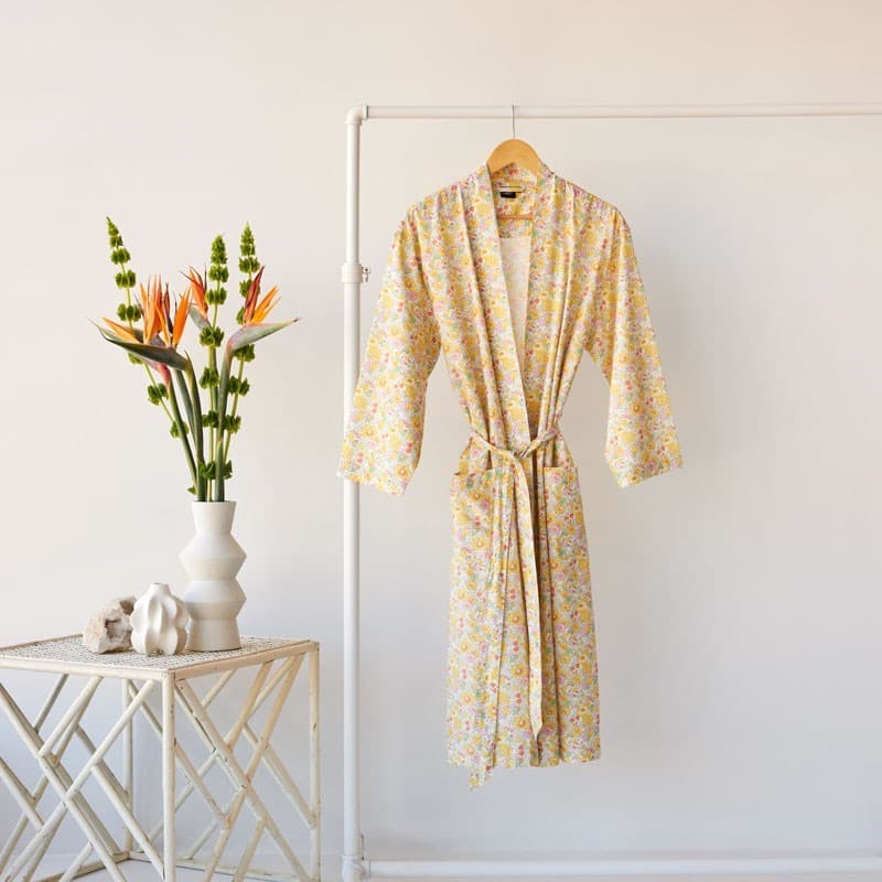 Cotton Printed Bathrobe Made With Liberty Fabric. From $AUD249.00. Available at George Street Linen