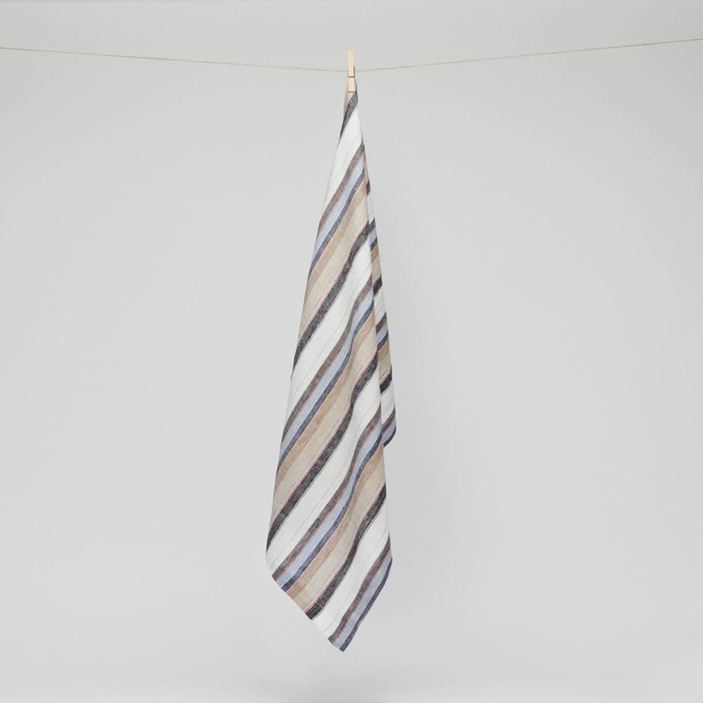 Pure Linen Stripe Tea Towel. From $NZD29.99. Available at George Street Linen