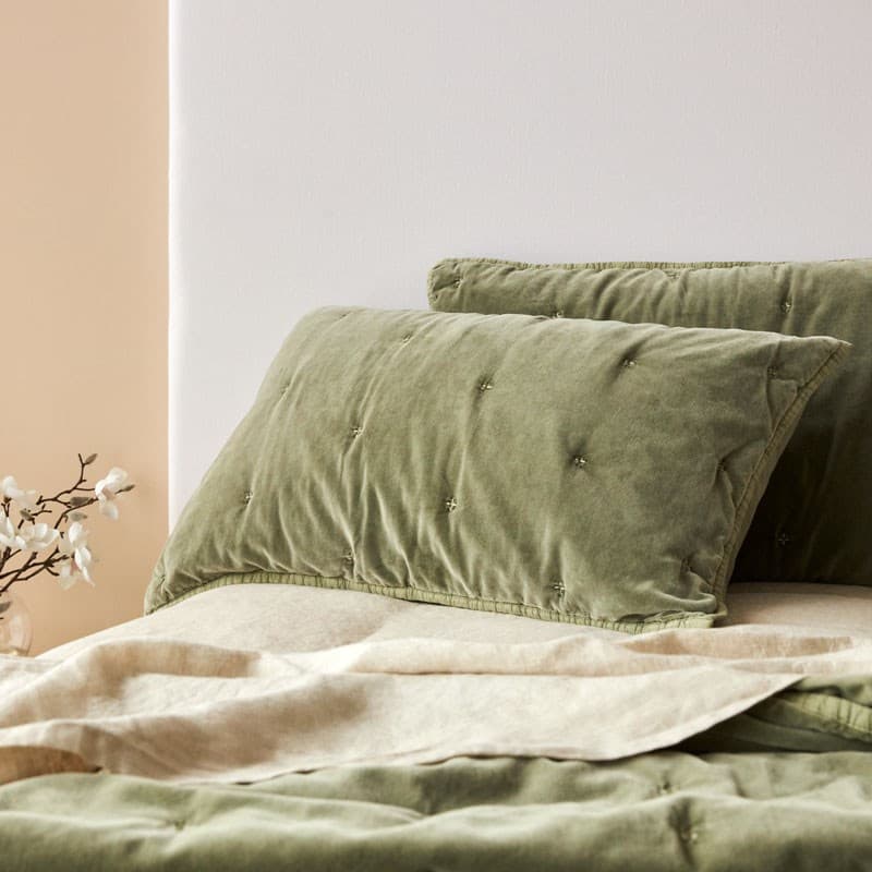 Venus Cotton Velvet Quilted Pillowcase. From $NZD99.00. Available at George Street Linen