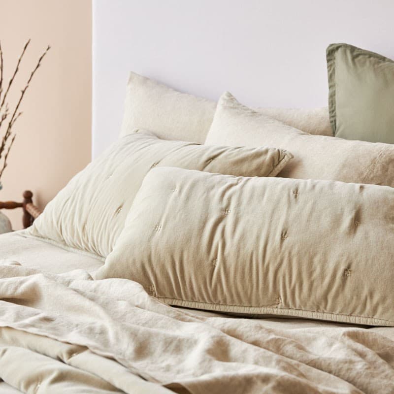 Venus Cotton Velvet Quilted Pillowcase. From $NZD99.00. Available at George Street Linen