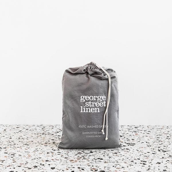 Extra Soft Washed Sateen Fitted Sheet. From $NZD69.00. Available at George Street Linen
