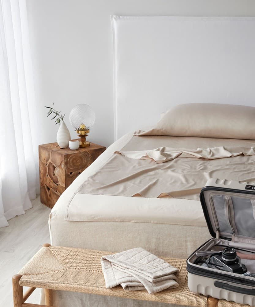 Bamboo Cotton Travel Bed Sheet. From $USD99.00. Available at George Street Linen