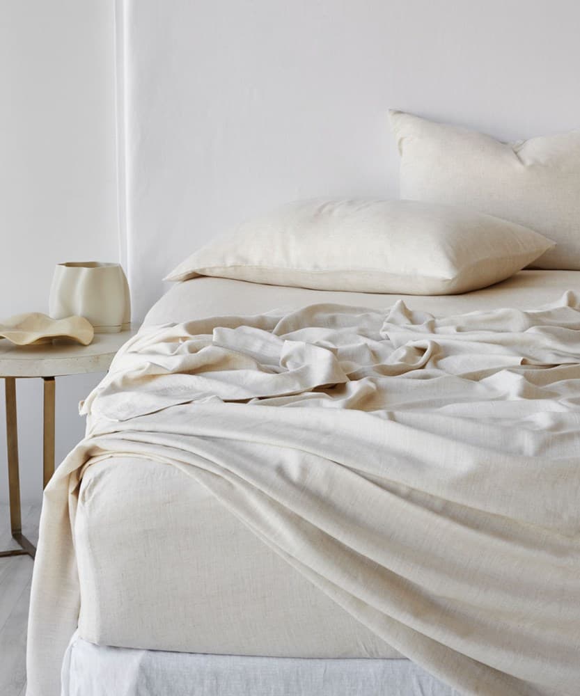 Bamboo Linen Fitted Sheet. From $NZD119.95. Available at George Street Linen