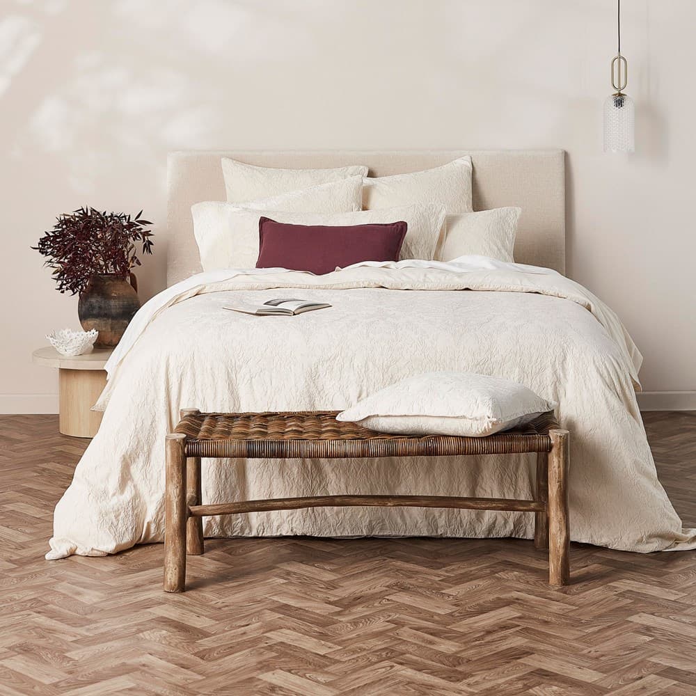 Isabella Cotton Damask Duvet Cover. From $NZD189.95. Available at George Street Linen