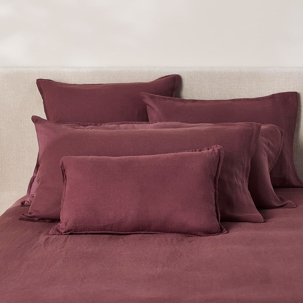 Pure Linen Bolster Pillow Cover. From $NZD159.95. Available at George Street Linen