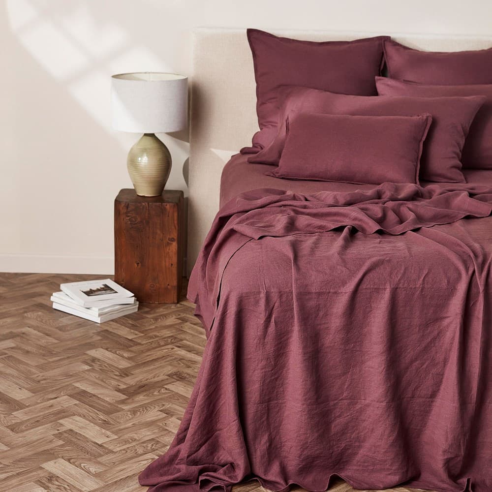 Pure Linen Flat Sheet. From $NZD279.95. Available at George Street Linen