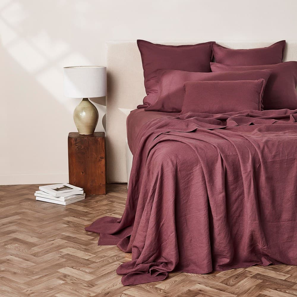 Pure Linen Fitted Sheet. From $NZD219.95. Available at George Street Linen
