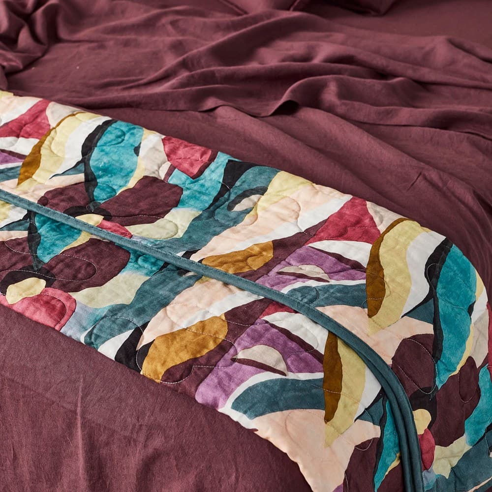 Pure Linen Quilted Throw. From $NZD279.95. Available at George Street Linen