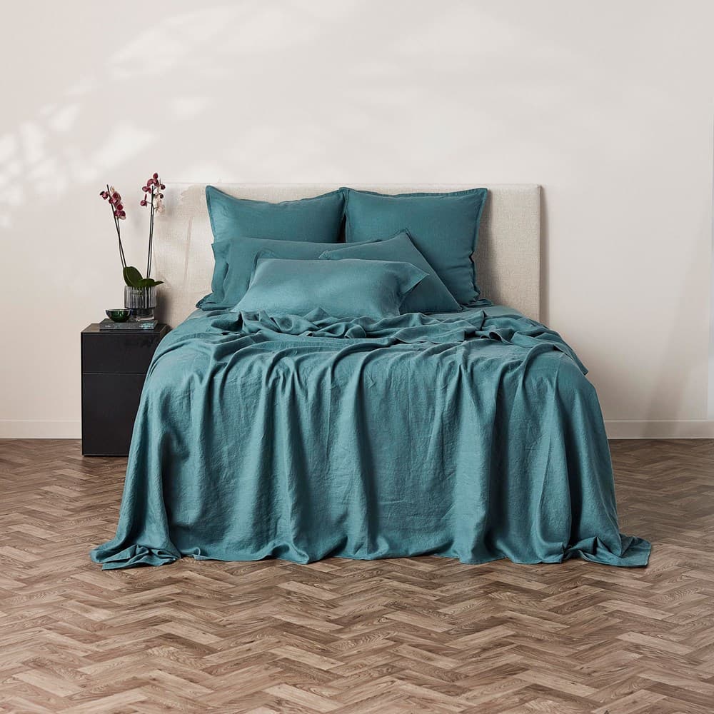 Pure Linen Fitted Sheet. From $NZD219.95. Available at George Street Linen
