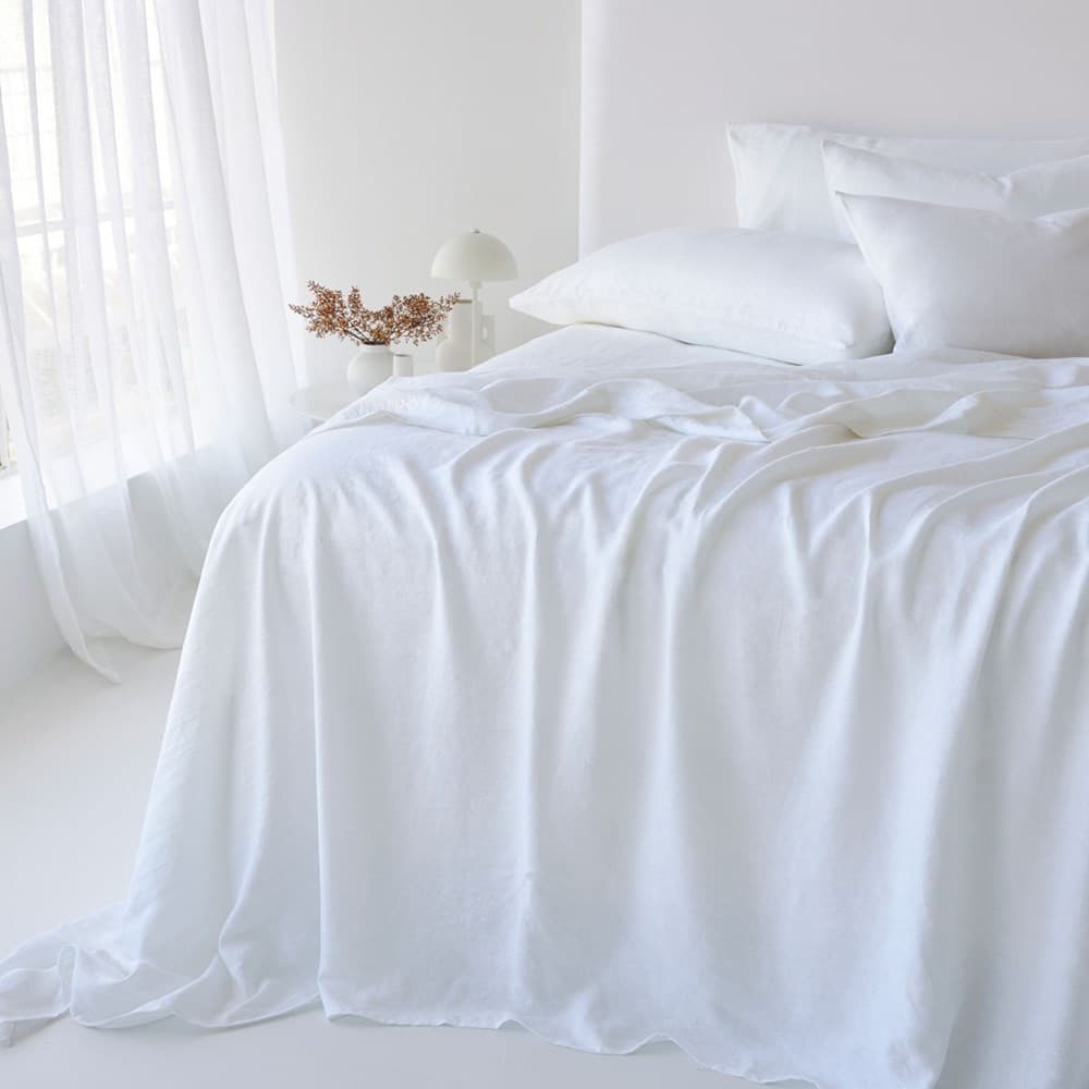 Pure Linen Fitted Sheet. From $NZD219.00. Available at George Street Linen