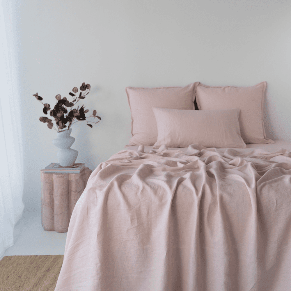 Pure Linen Fitted Sheet. From $NZD219.00. Available at George Street Linen