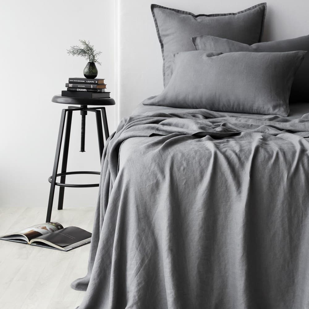 Pure Linen Flat Sheet. From $NZD219.00. Available at George Street Linen