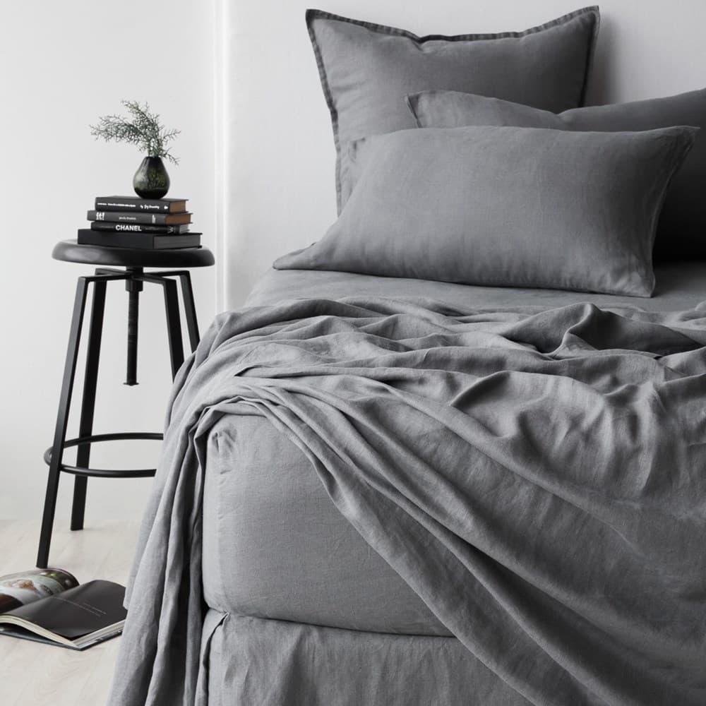 Pure Linen Fitted Sheet. From $NZD219.00. Available at George Street Linen