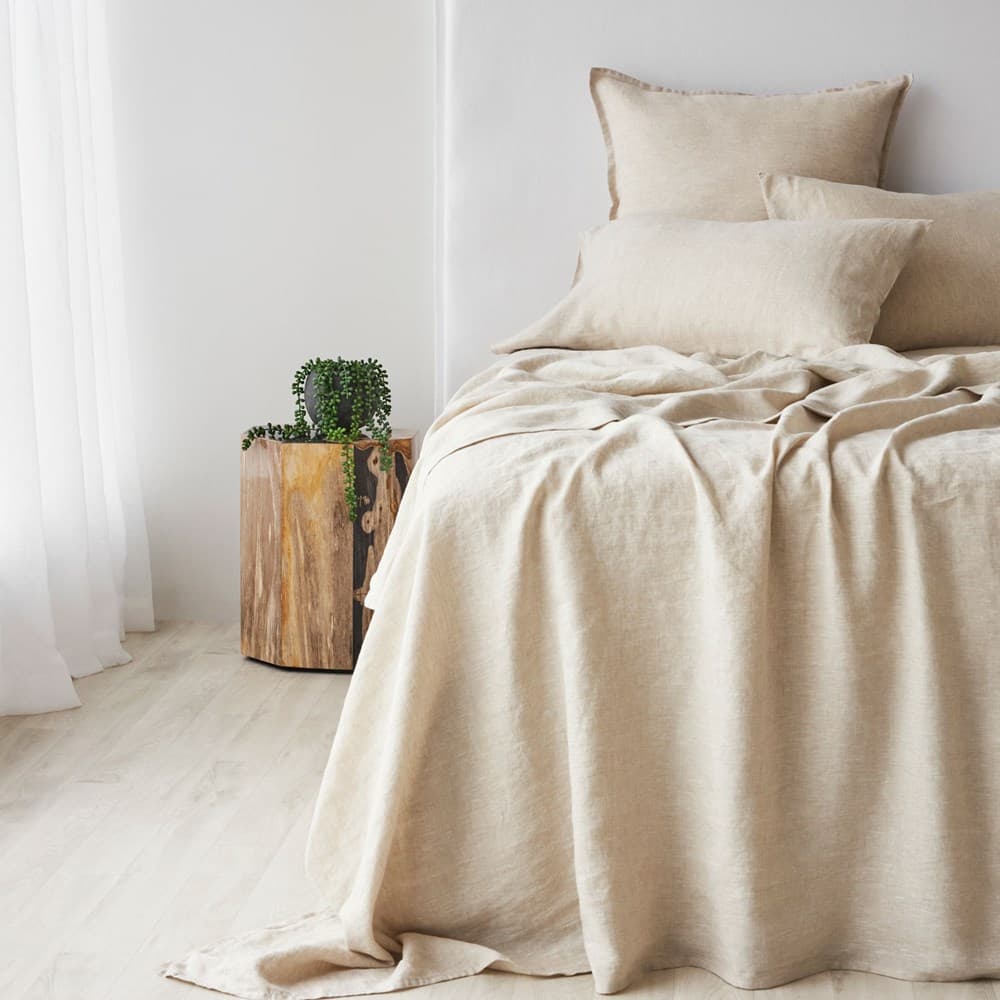 Pure Linen Fitted Sheet. From $AUD219.00. Available at George Street Linen