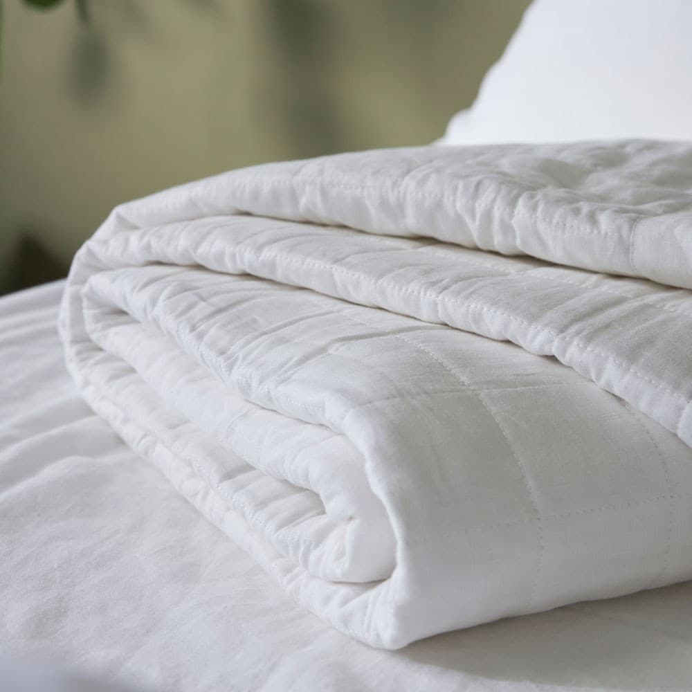 Pure Linen Quilted Coverlet. From $NZD499.00. Available at George Street Linen