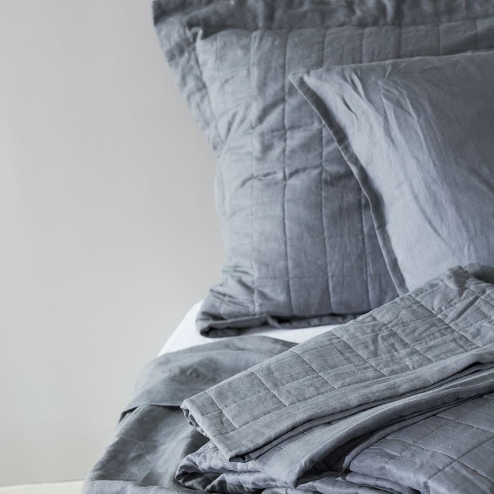 Pure Linen Quilted European Pillowcase. From $NZD99.00. Available at George Street Linen