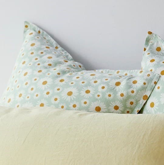 Pure Linen Printed European Pillowcase. From $NZD89.00. Available at George Street Linen