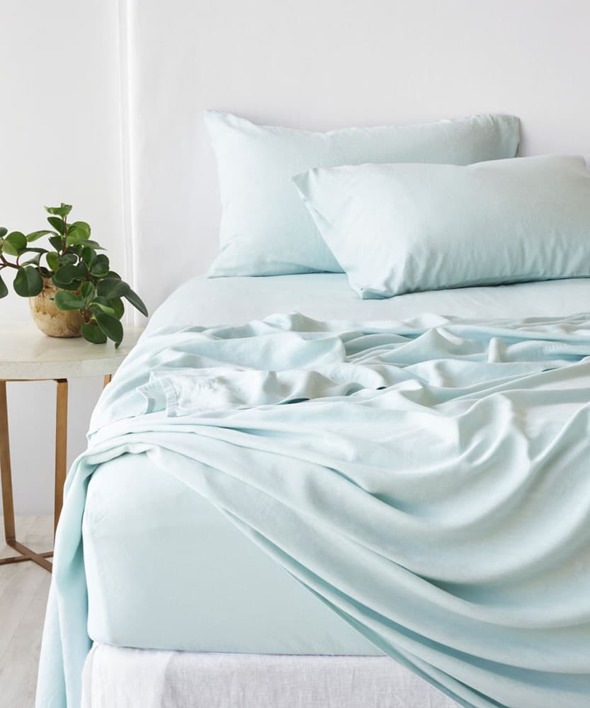 Bamboo Linen Flat Sheet. From $NZD139.95. Available at George Street Linen