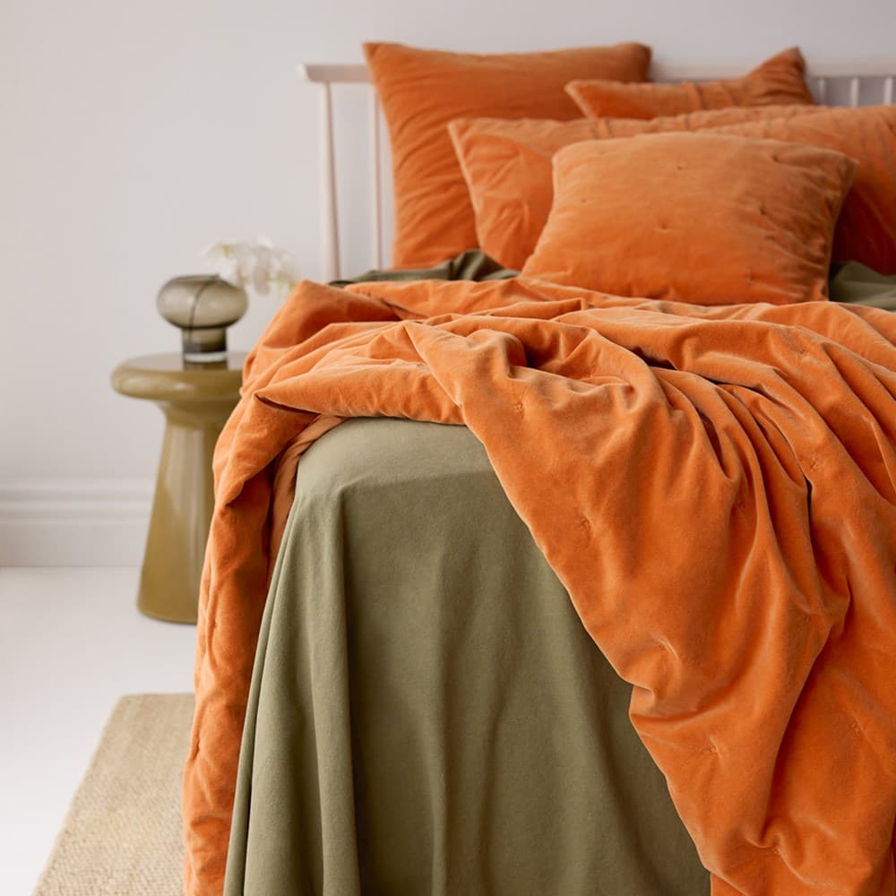 Venus Cotton Velvet Quilted Coverlet. From $NZD359.00. Available at George Street Linen