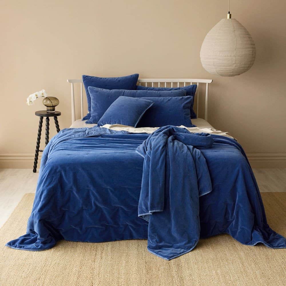 Venus Cotton Velvet Quilted Coverlet. From $NZD359.00. Available at George Street Linen