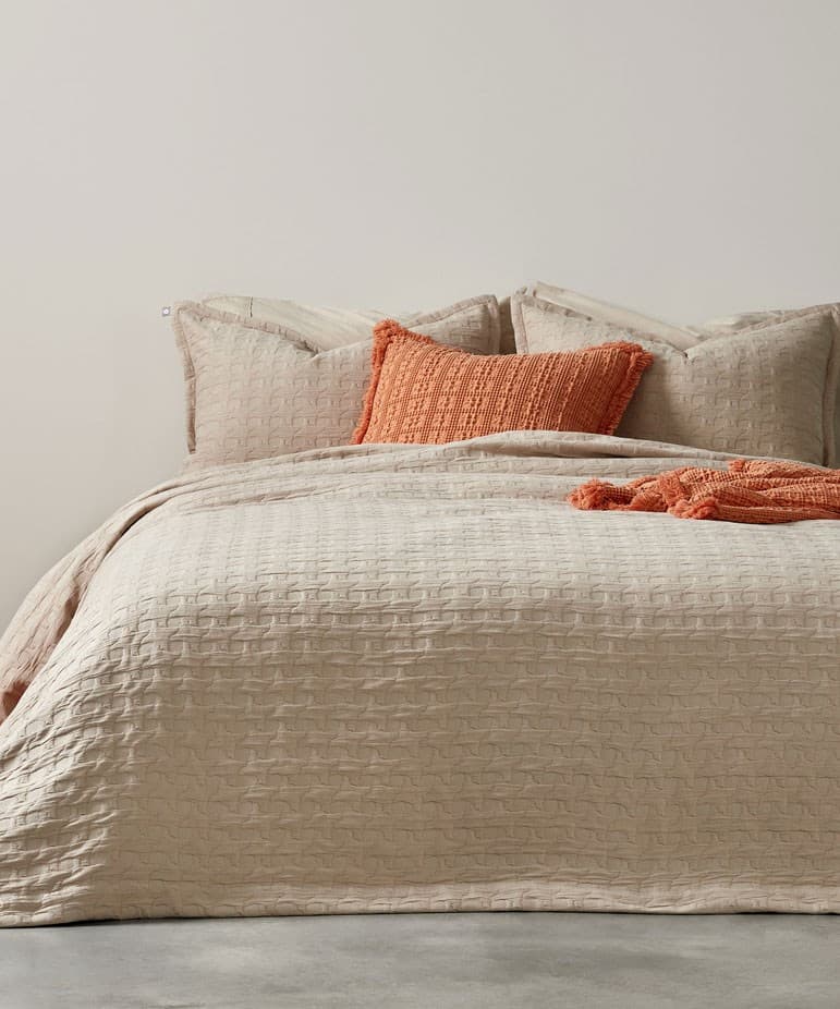 Portuguese DOTTI Cotton Jacquard Blanket set. From $NZD299.00. Available at George Street Linen