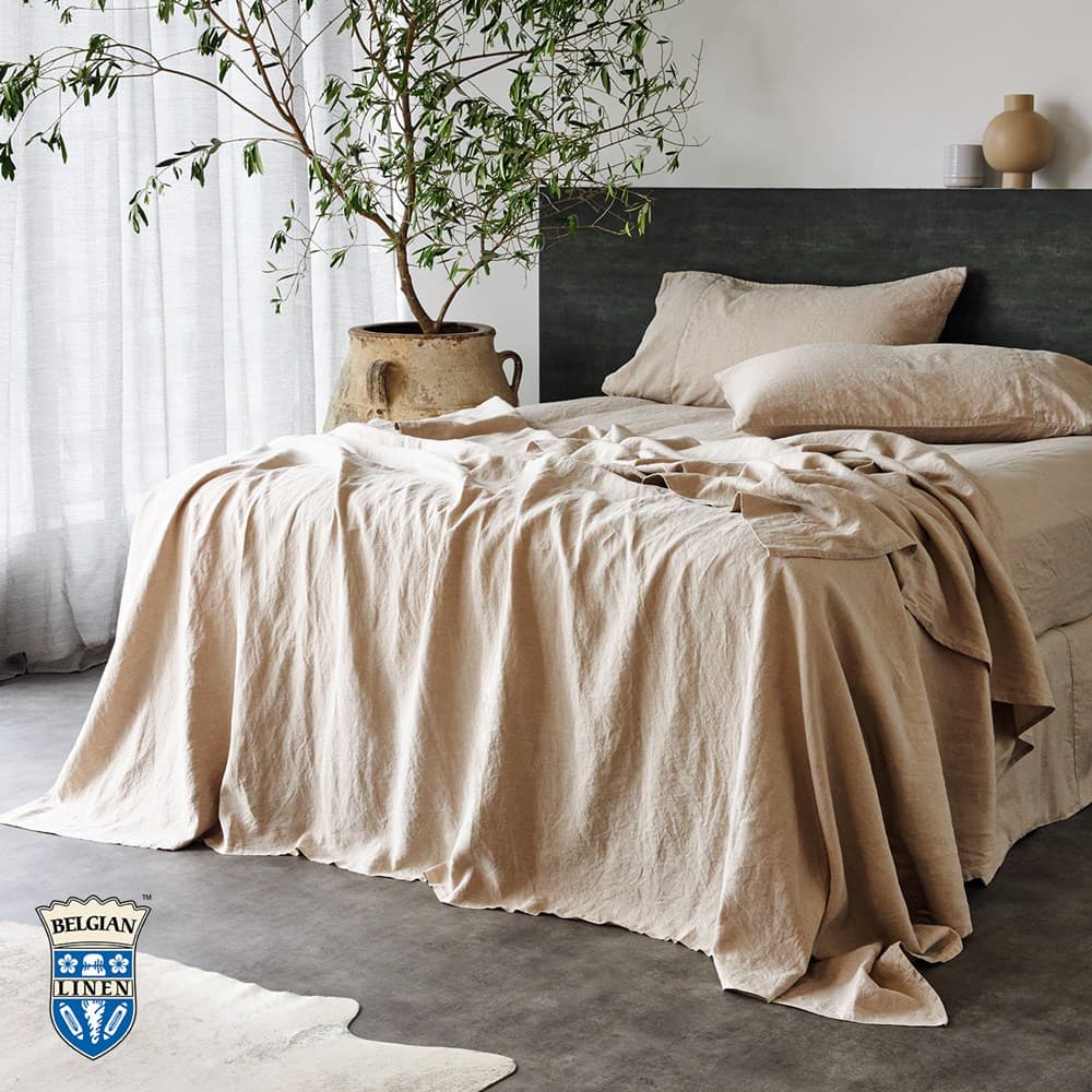 Belgian Linen Flat Sheet. From $NZD699.00. Available at George Street Linen